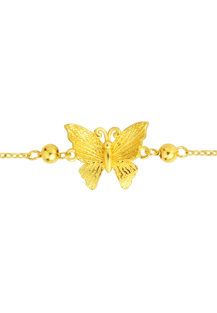 TOMEI XIFU Majestic Butterfly Bracelet, Yellow Gold 999