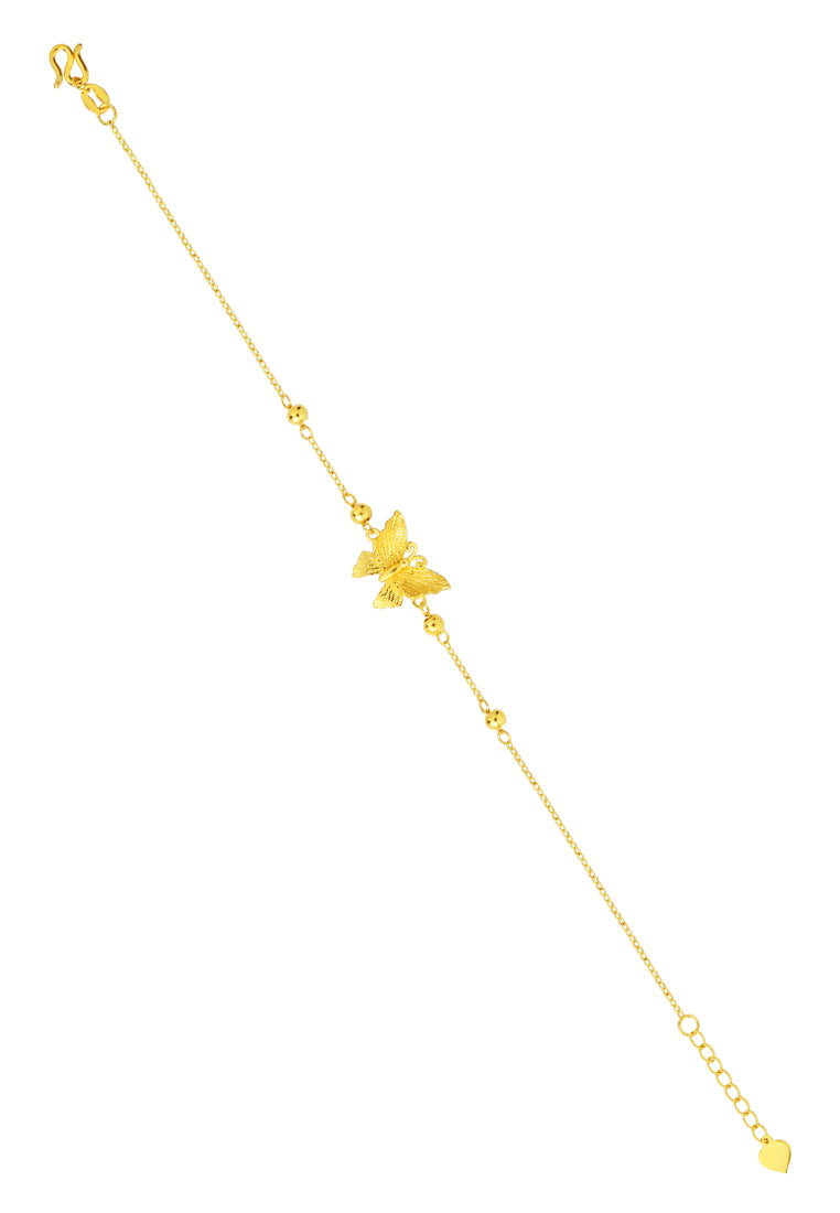 TOMEI XIFU Majestic Butterfly Bracelet, Yellow Gold 999