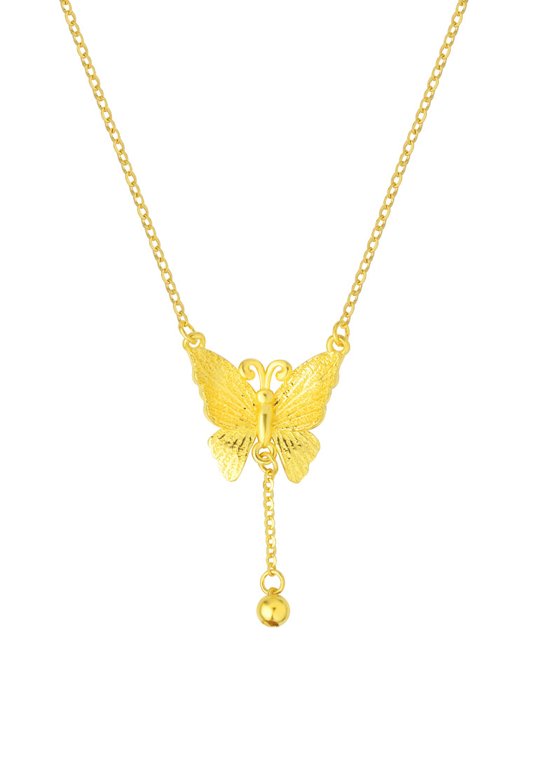 TOMEI XIFU Majestic Butterfly Necklace, Yellow Gold 999