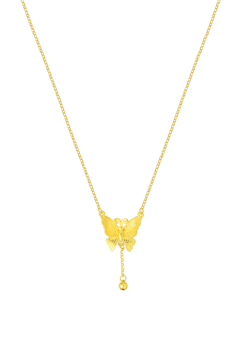 TOMEI XIFU Majestic Butterfly Necklace, Yellow Gold 999