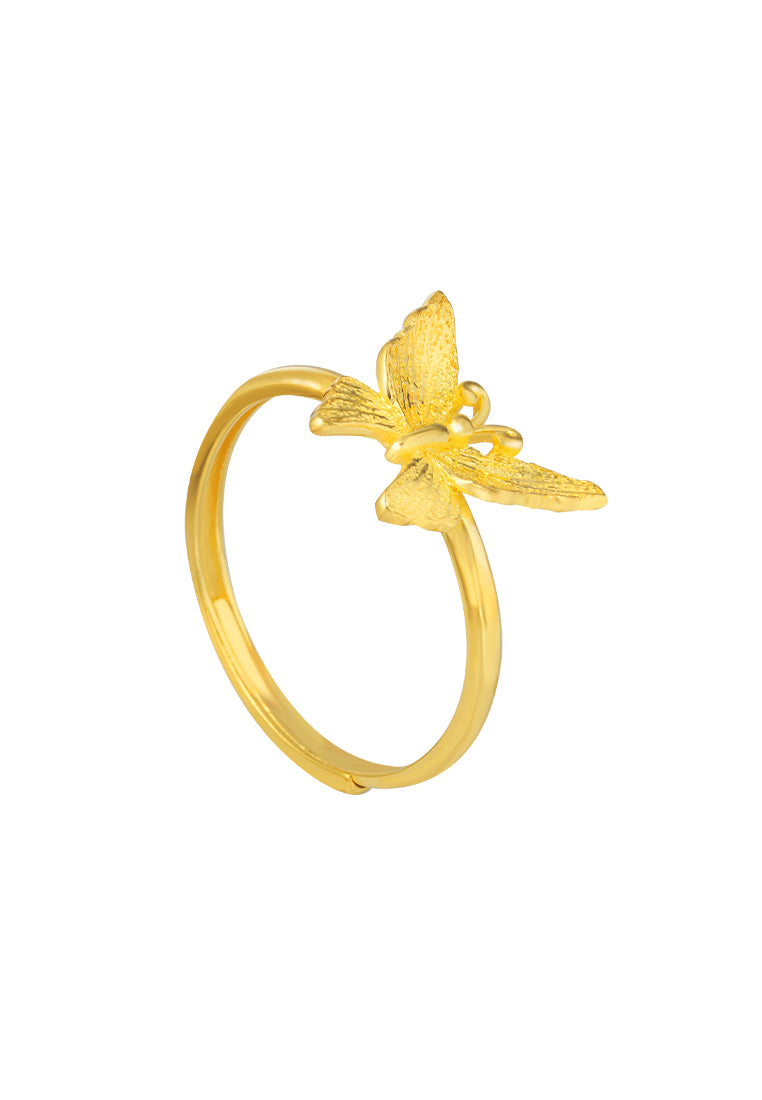 TOMEI XIFU Majestic Butterfly Ring, Yellow Gold 999