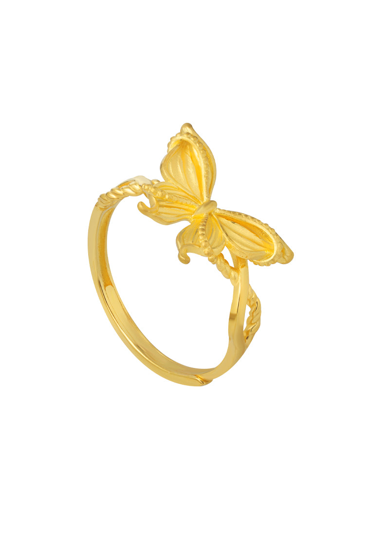 TOMEI XIFU Grandiose Butterfly Ring, Yellow Gold 999