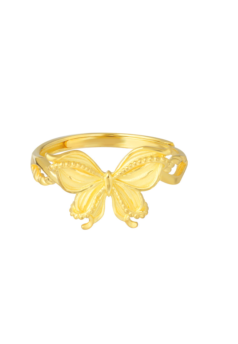 TOMEI XIFU Grandiose Butterfly Ring, Yellow Gold 999