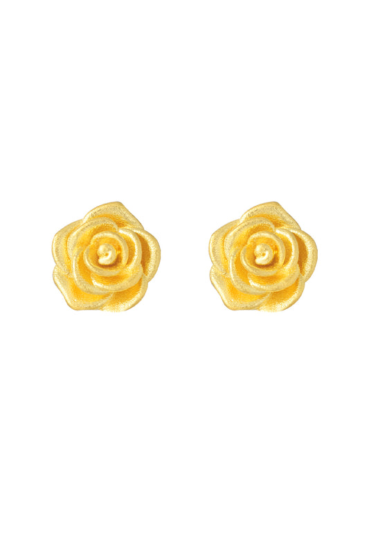 TOMEI XIFU Rose Earrings, Yellow Gold 999