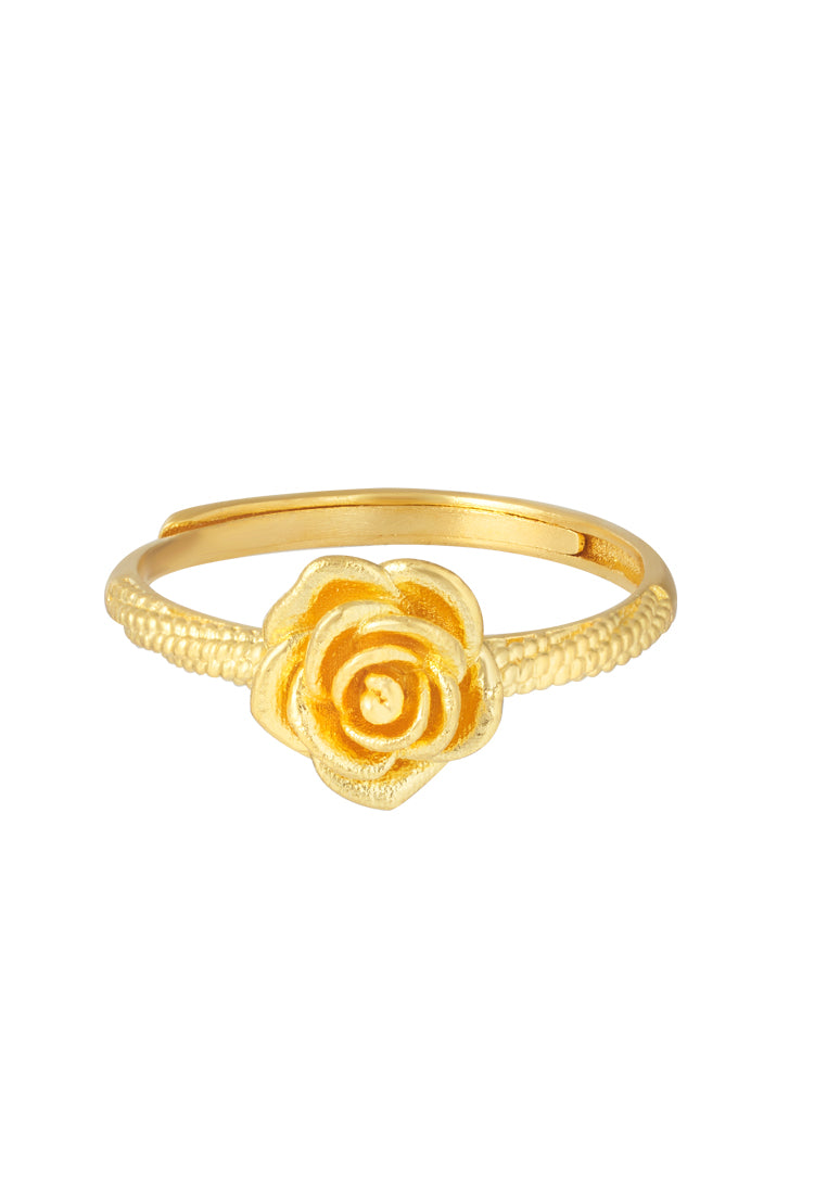 TOMEI XIFU Rose Ring, Yellow Gold 999