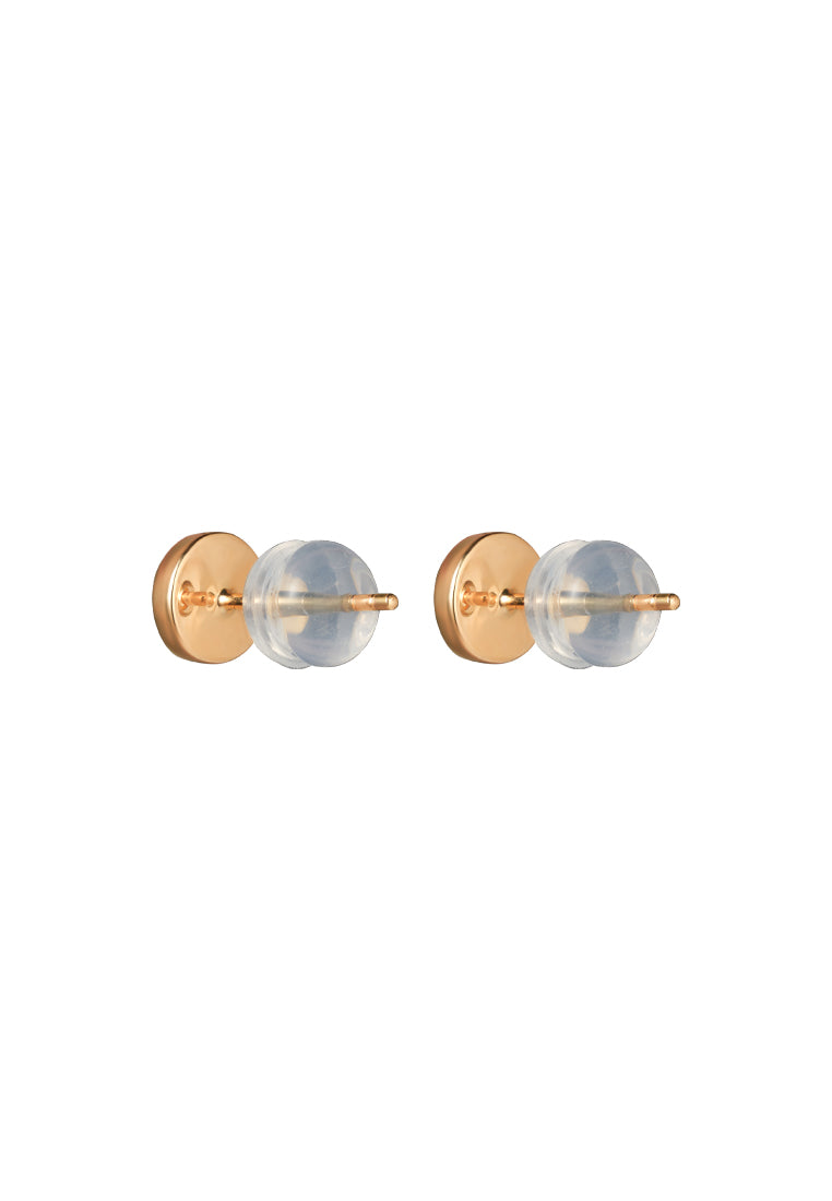 TOMEI Flat Jade Earrings, Yellow Gold 750