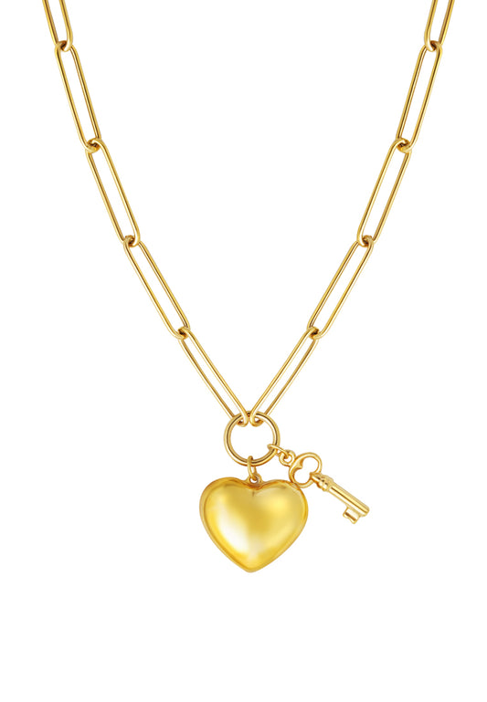 TOMEI Lusso Italia Unlock Your Heart Necklace, Yellow Gold 916