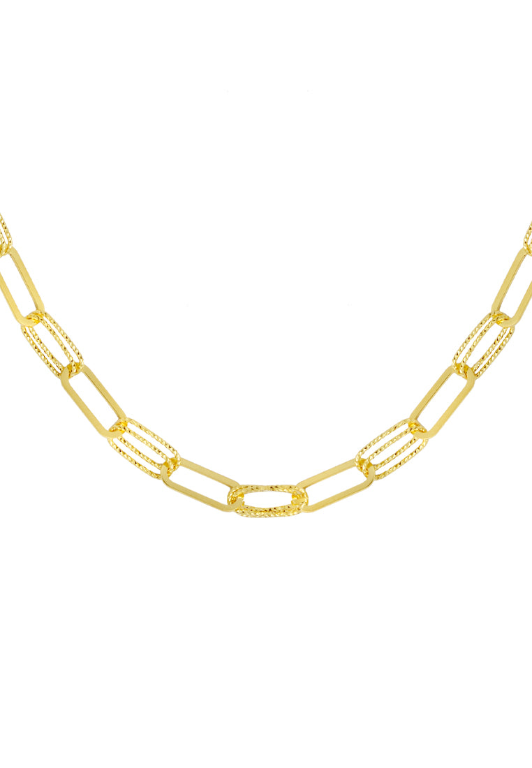 TOMEI Gilded Chain-esque Necklace, Yellow Gold 916 (IN-H5708-1C)