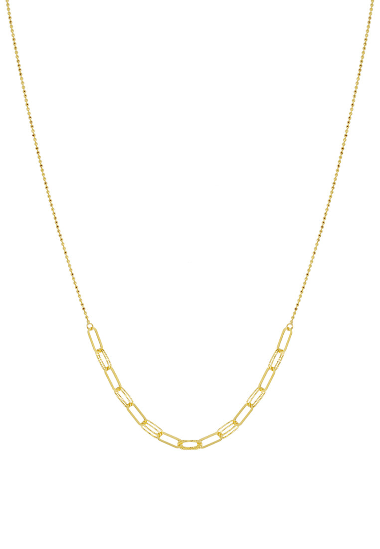 TOMEI Gilded Chain-esque Necklace, Yellow Gold 916 (IN-H5708-1C)