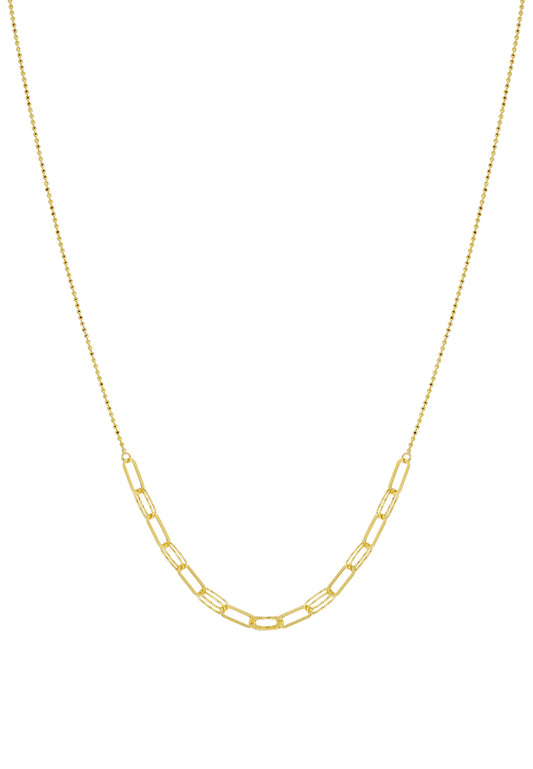 TOMEI Gilded Chain-esque Necklace, Yellow Gold 916 (IN-H5708-1C)