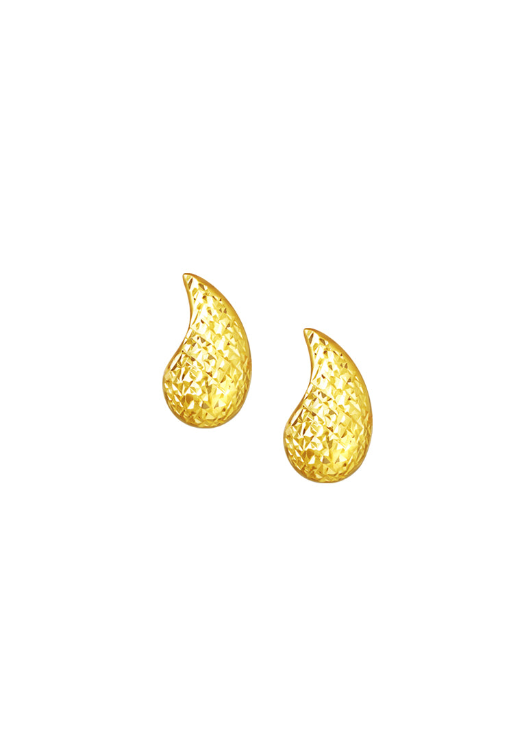 TOMEI Lusso Italia Laser Cut Raindrop Earrings, Yellow Gold 916