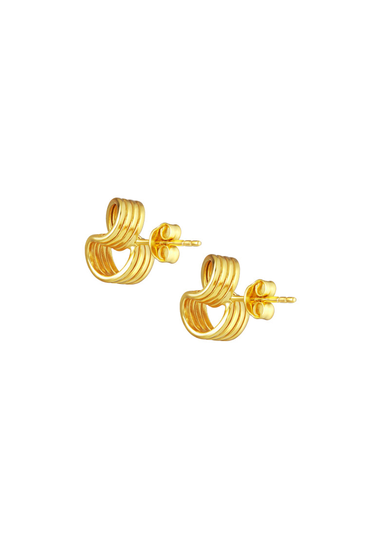 TOMEI Lusso Italia Wavy Layered Earrings, Yellow Gold 916