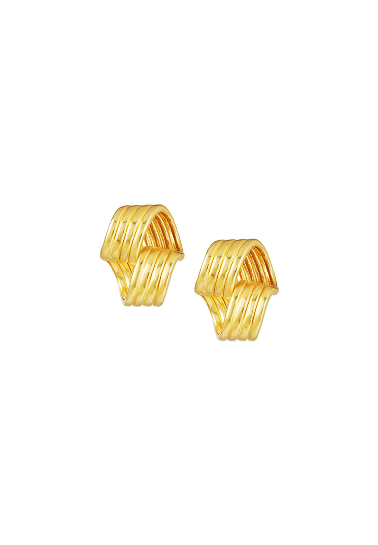 TOMEI Lusso Italia Wavy Layered Earrings, Yellow Gold 916