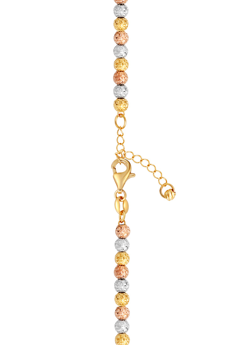 TOMEI Lusso Italia Tri-Tone Beads Bracelet, Yellow Gold 916