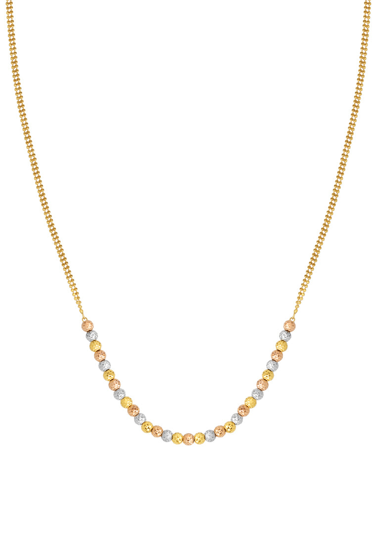 TOMEI Lusso Italia Fluorescence Beads Necklace, Yellow Gold 916