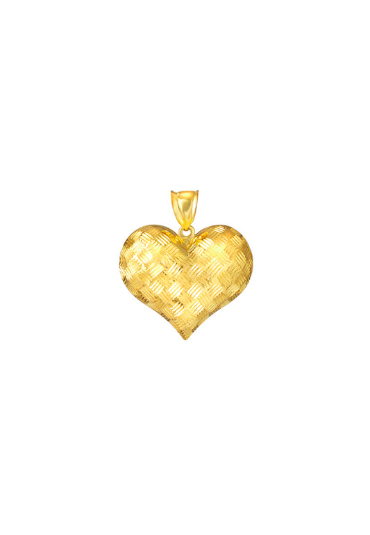 TOMEI Lusso Italia Woven Heart Pendant, Yellow Gold 916