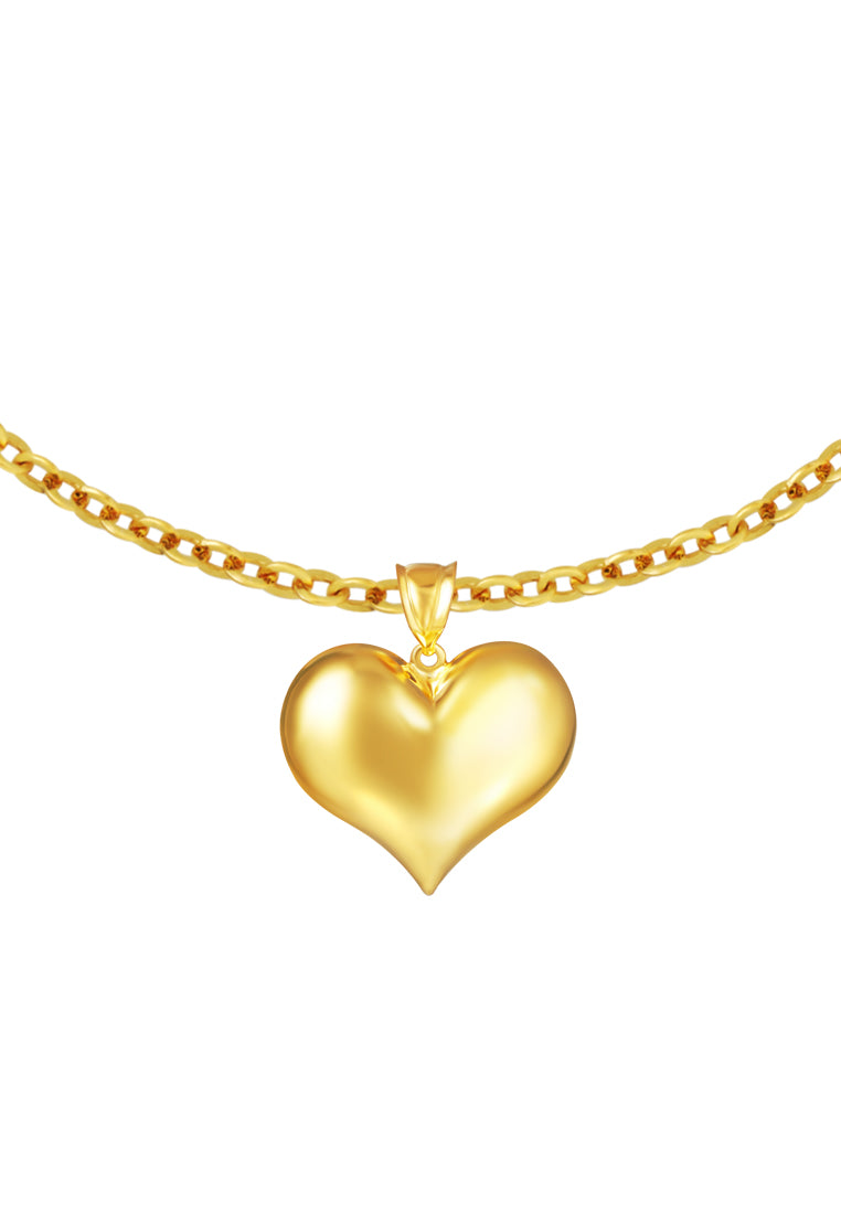 TOMEI Lusso Italia Woven Heart Pendant, Yellow Gold 916