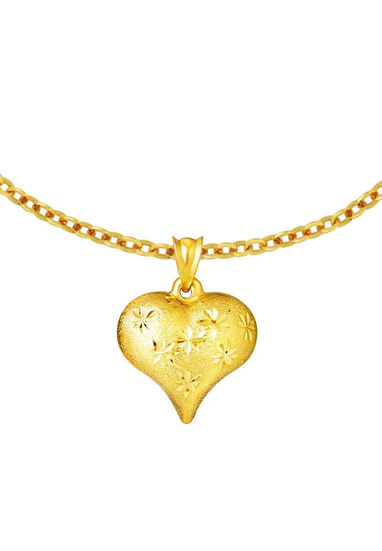 TOMEI Lusso Italia Sparkling Love Pendant, Yellow Gold 916