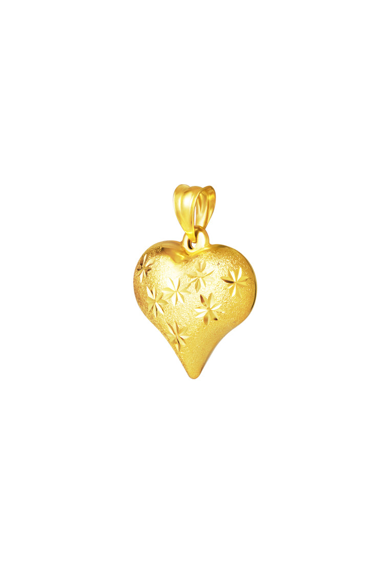 TOMEI Lusso Italia Sparkling Love Pendant, Yellow Gold 916