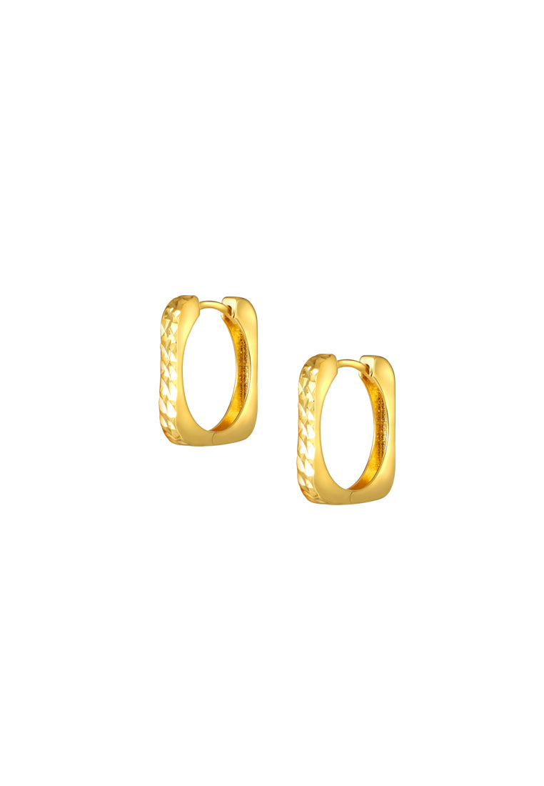 TOMEI Lusso Italia Square Earrings, Yellow Gold 916