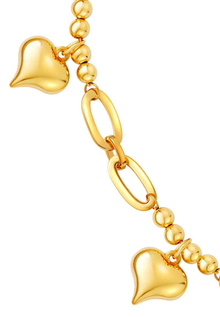 TOMEI Lusso Italia Kids Heart Bracelet, Yellow Gold 916