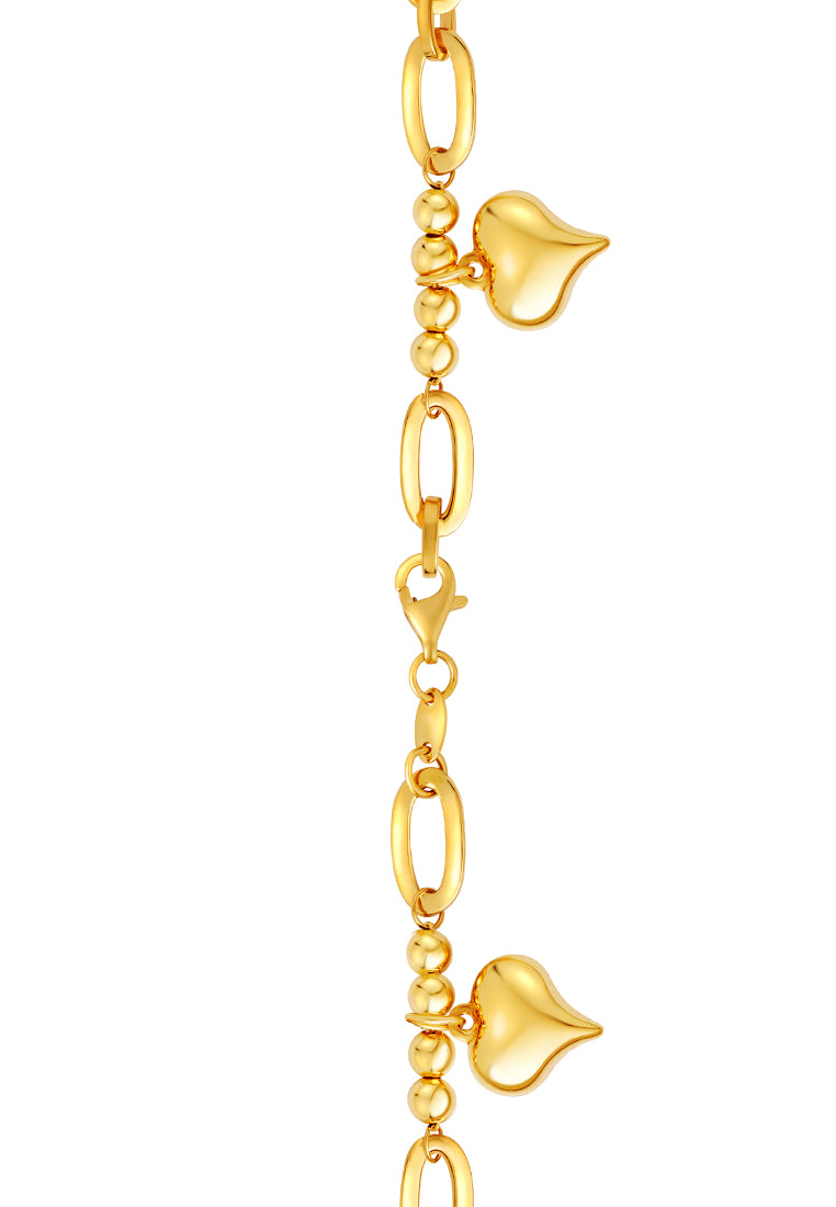 TOMEI Lusso Italia Kids Heart Bracelet, Yellow Gold 916