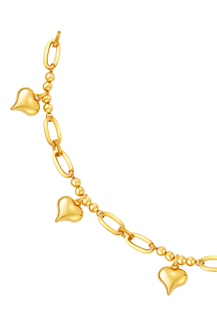 TOMEI Lusso Italia Kids Heart Bracelet, Yellow Gold 916