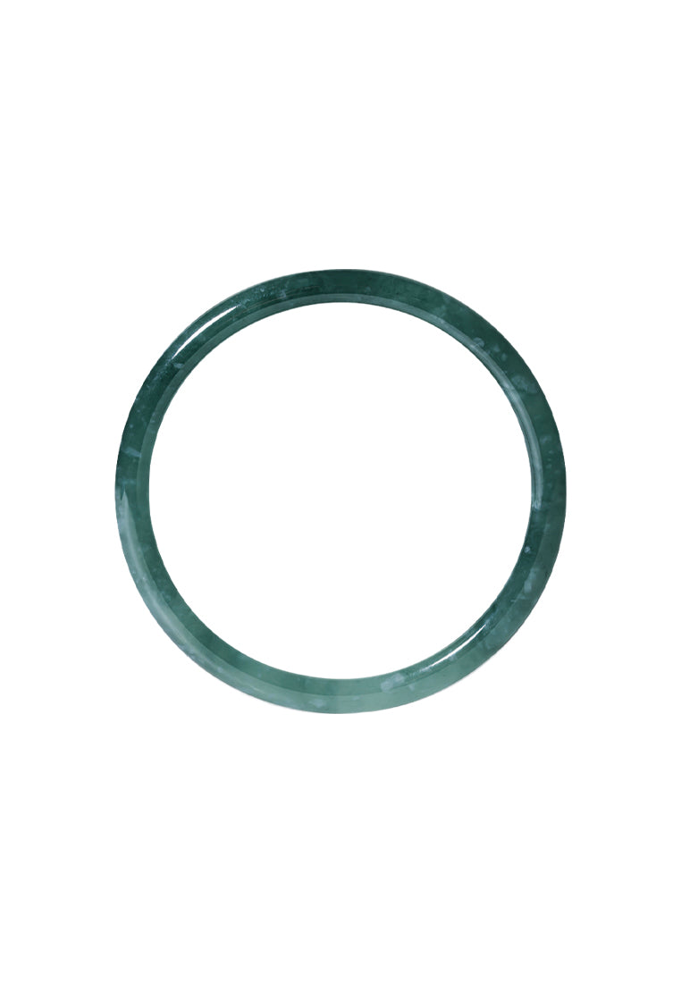 TOMEI Natural Jade Thin Bangle, Dark Green