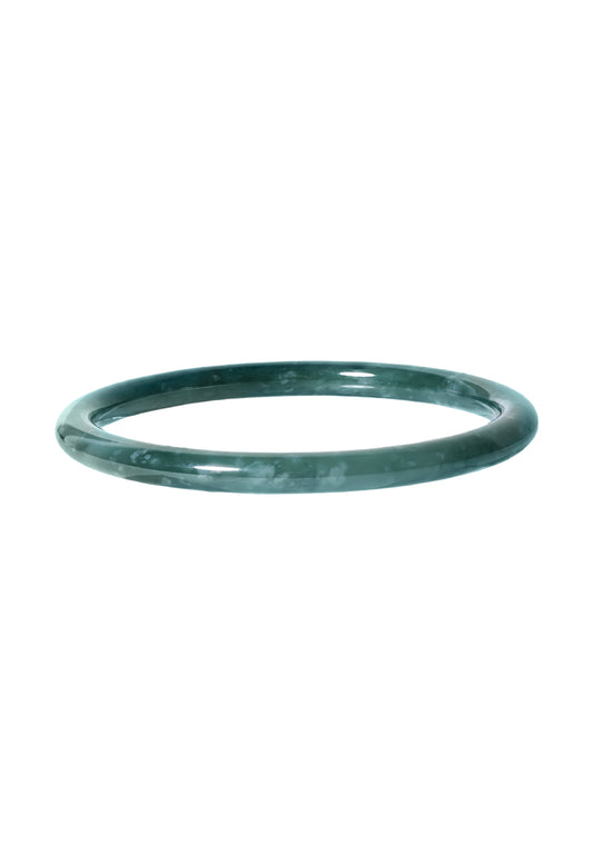 TOMEI Natural Jade Thin Bangle, Dark Green