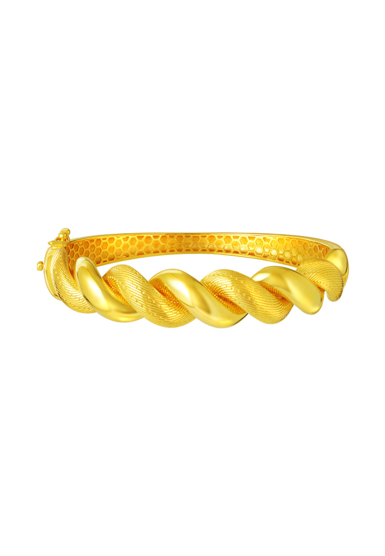 TOMEI Lusso Italia Braided Bangle, Yellow Gold 916