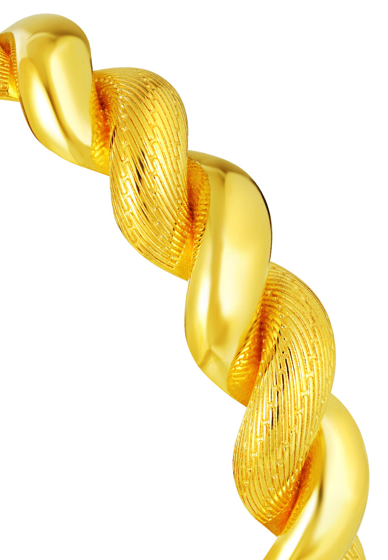 TOMEI Lusso Italia Braided Bangle, Yellow Gold 916