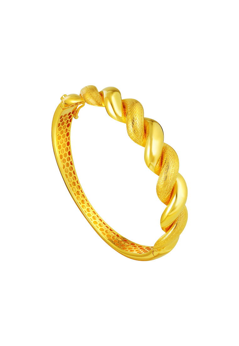 TOMEI Lusso Italia Braided Bangle, Yellow Gold 916