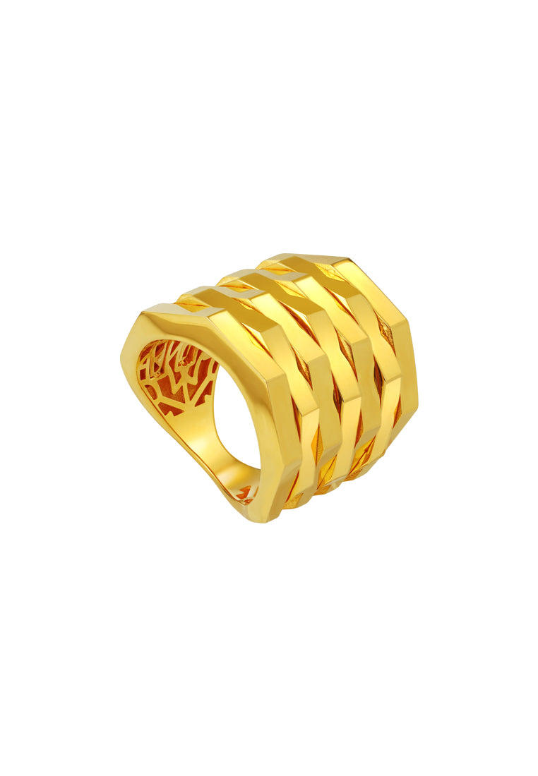 TOMEI Lusso Italia Stacking Ring, Yellow Gold 916