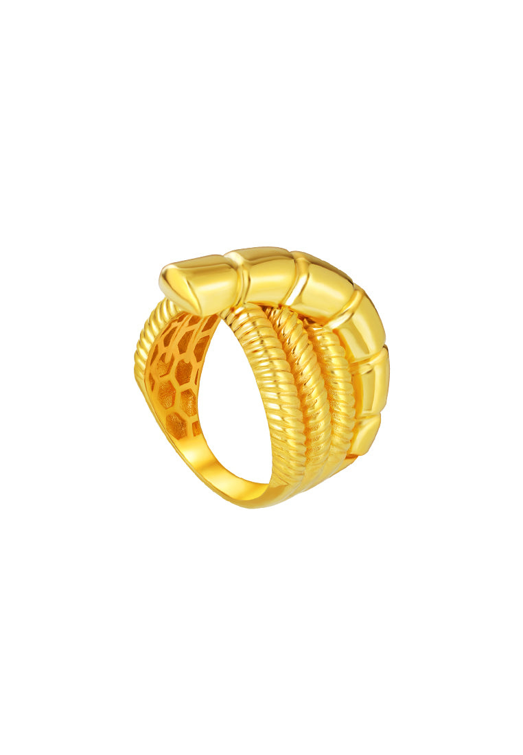 TOMEI Lusso Italia Layered Knot Ring, Yellow Gold 916