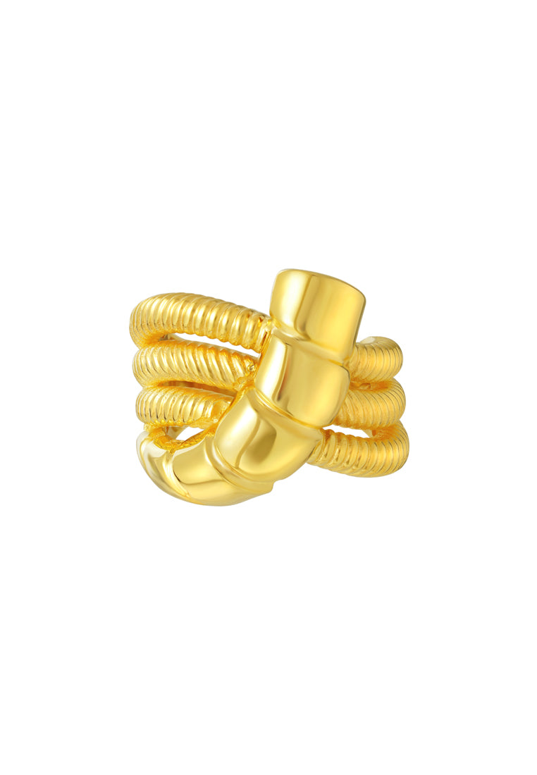 TOMEI Lusso Italia Layered Knot Ring, Yellow Gold 916