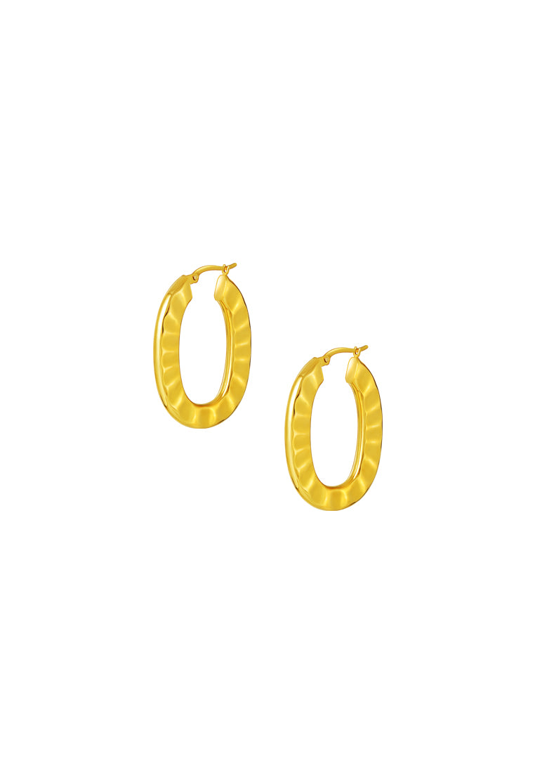 TOMEI Lusso Italia Crinkly Earrings, Yellow Gold 916