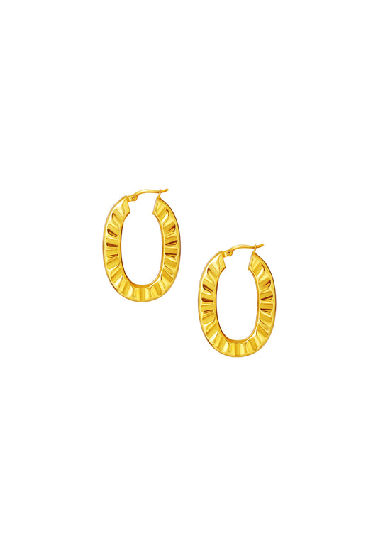 TOMEI Lusso Italia Crinkly Earrings, Yellow Gold 916