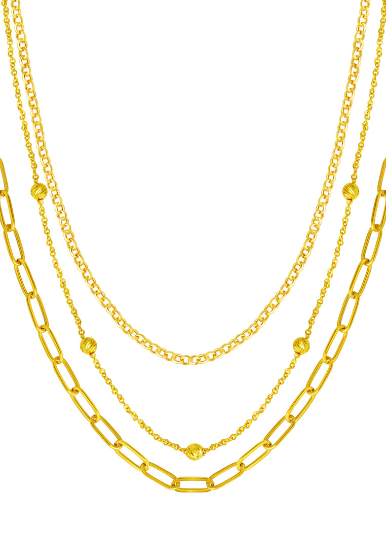 TOMEI Lusso Italia Layered Necklace, Yellow Gold 916