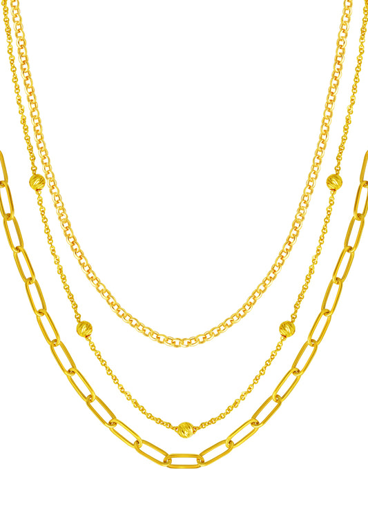 TOMEI Lusso Italia Layered Necklace, Yellow Gold 916