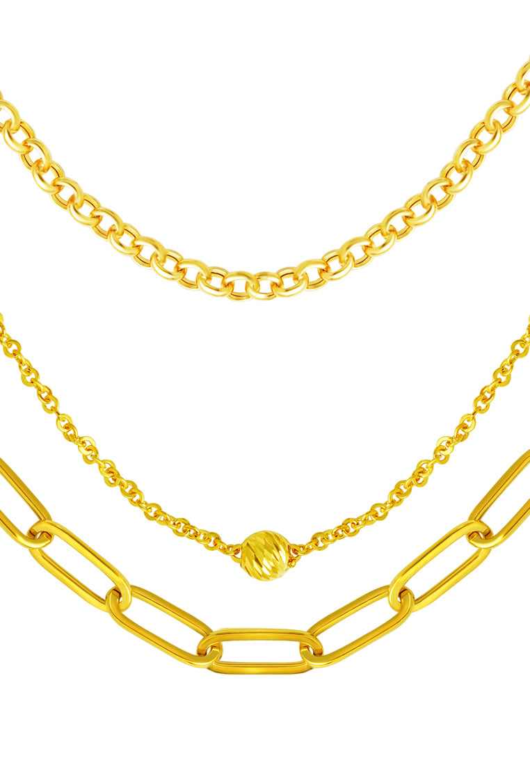 TOMEI Lusso Italia Layered Necklace, Yellow Gold 916