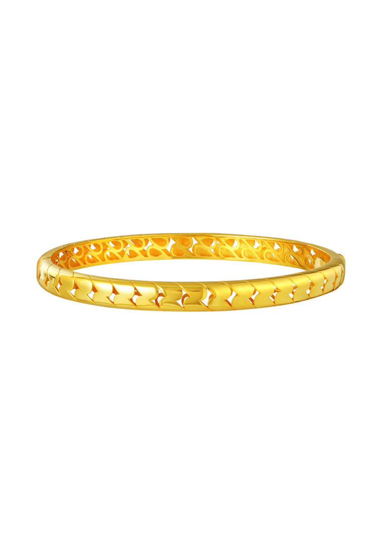 TOMEI Lusso Italia Hollow Bangle, Yellow Gold 916