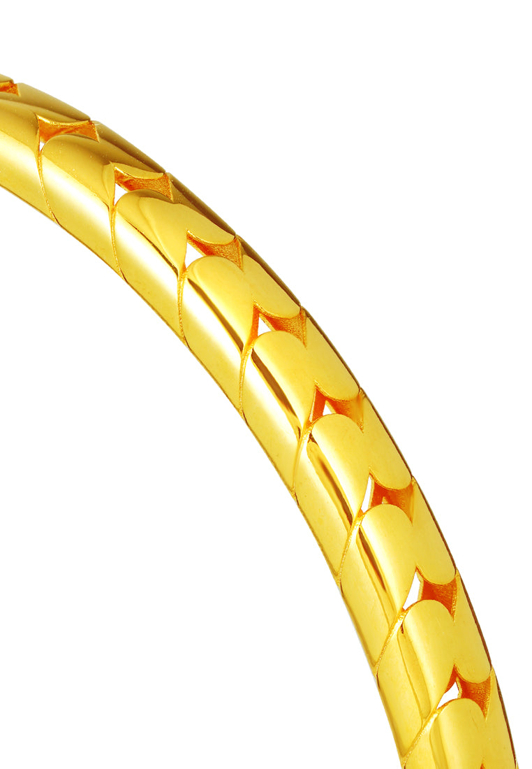 TOMEI Lusso Italia Hollow Bangle, Yellow Gold 916