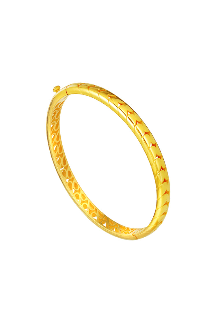 TOMEI Lusso Italia Hollow Bangle, Yellow Gold 916