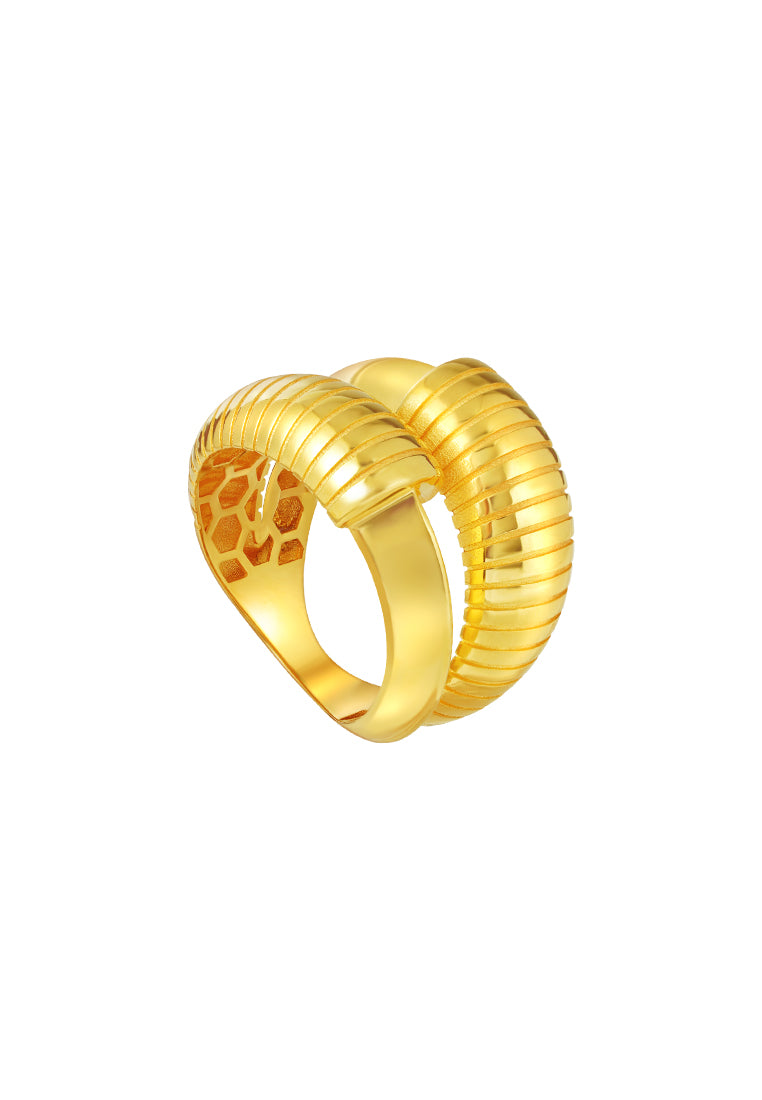 TOMEI Lusso Italia Twisted Ring, Yellow Gold 916