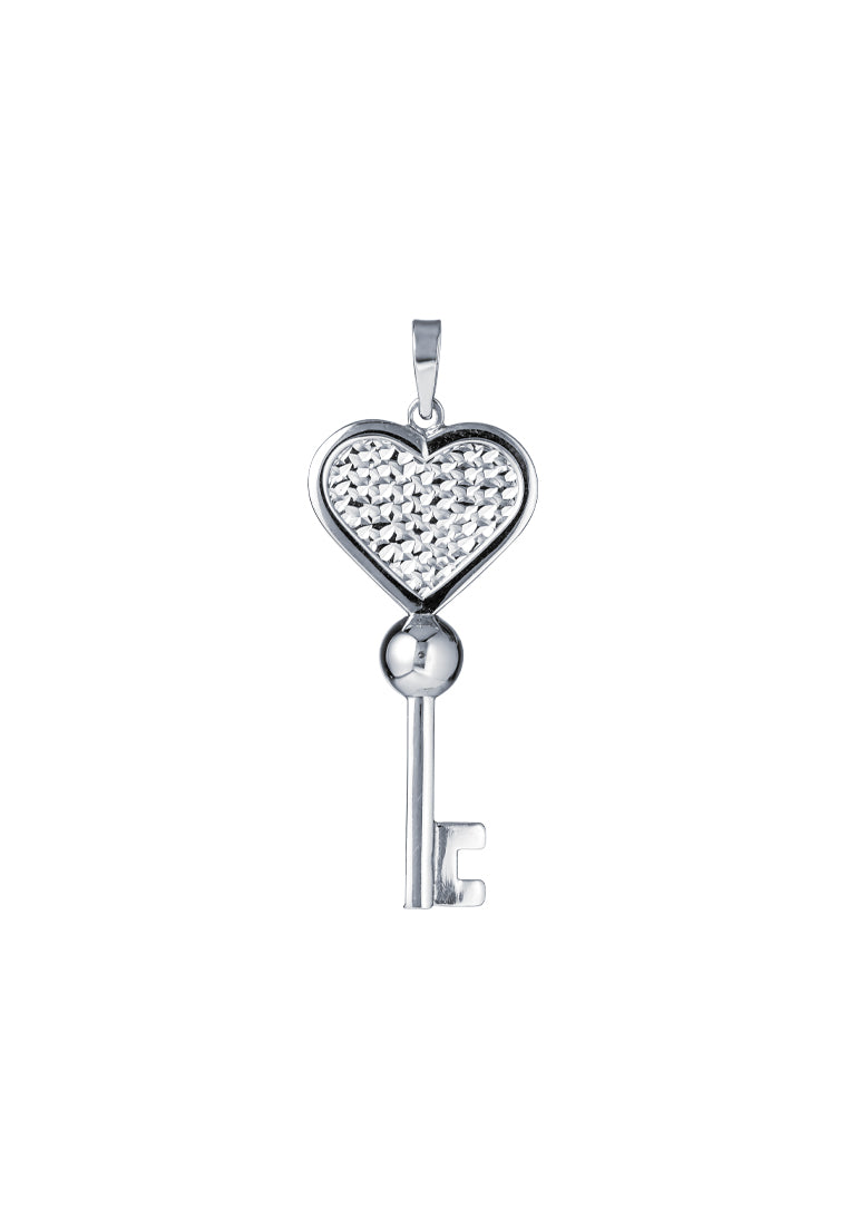 TOMEI Key Pendant, White Gold 585