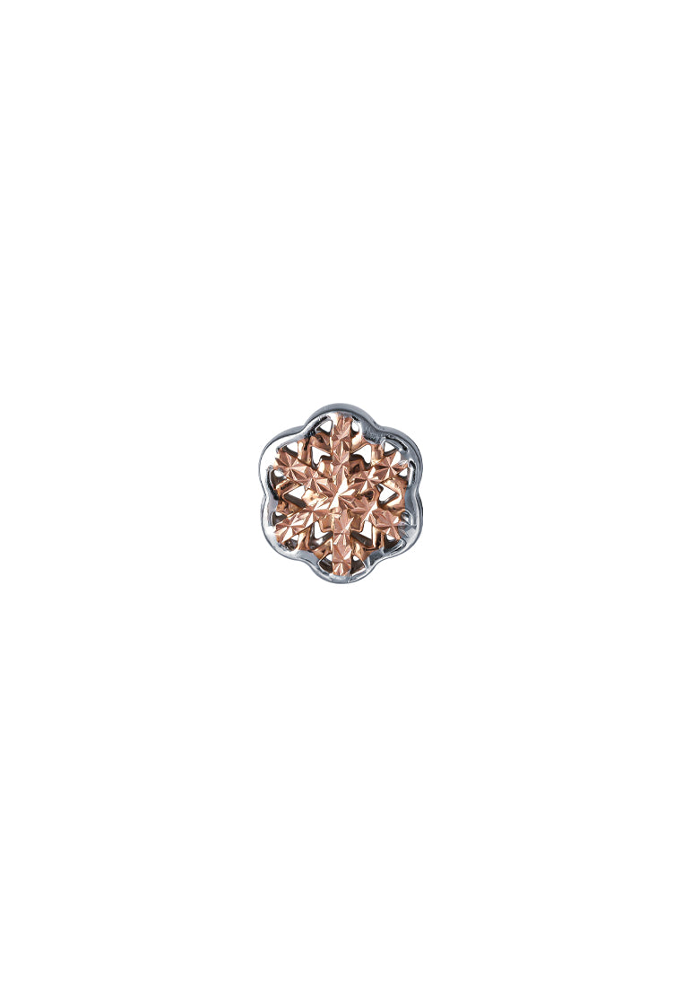 TOMEI Flower Charm, White+Rose Gold 585