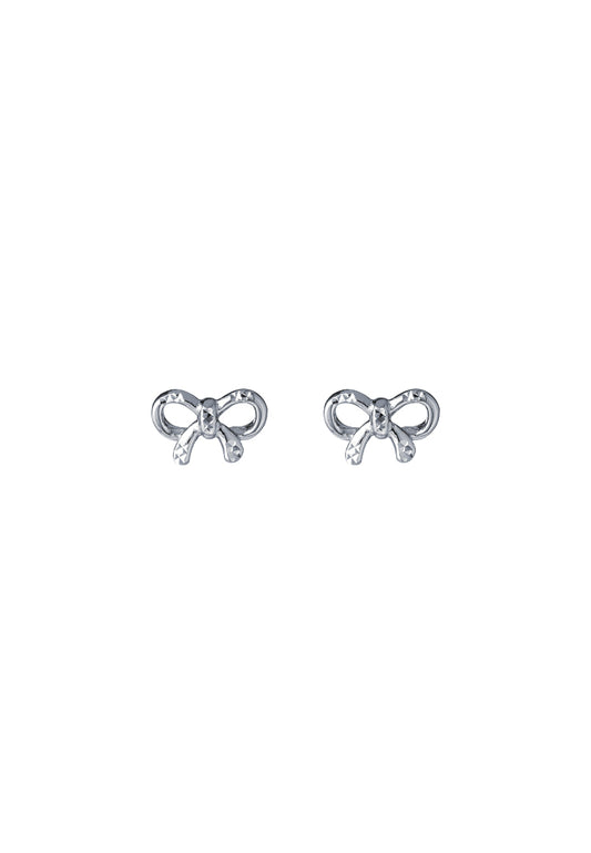 TOMEI Petite Ribbon Earrings, White Gold 585