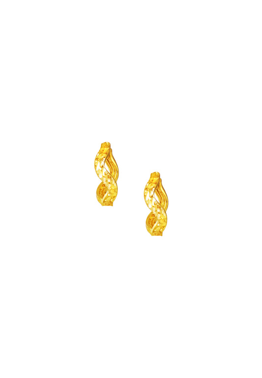 TOMEI Curvy Loop Earrings, Yellow Gold 916