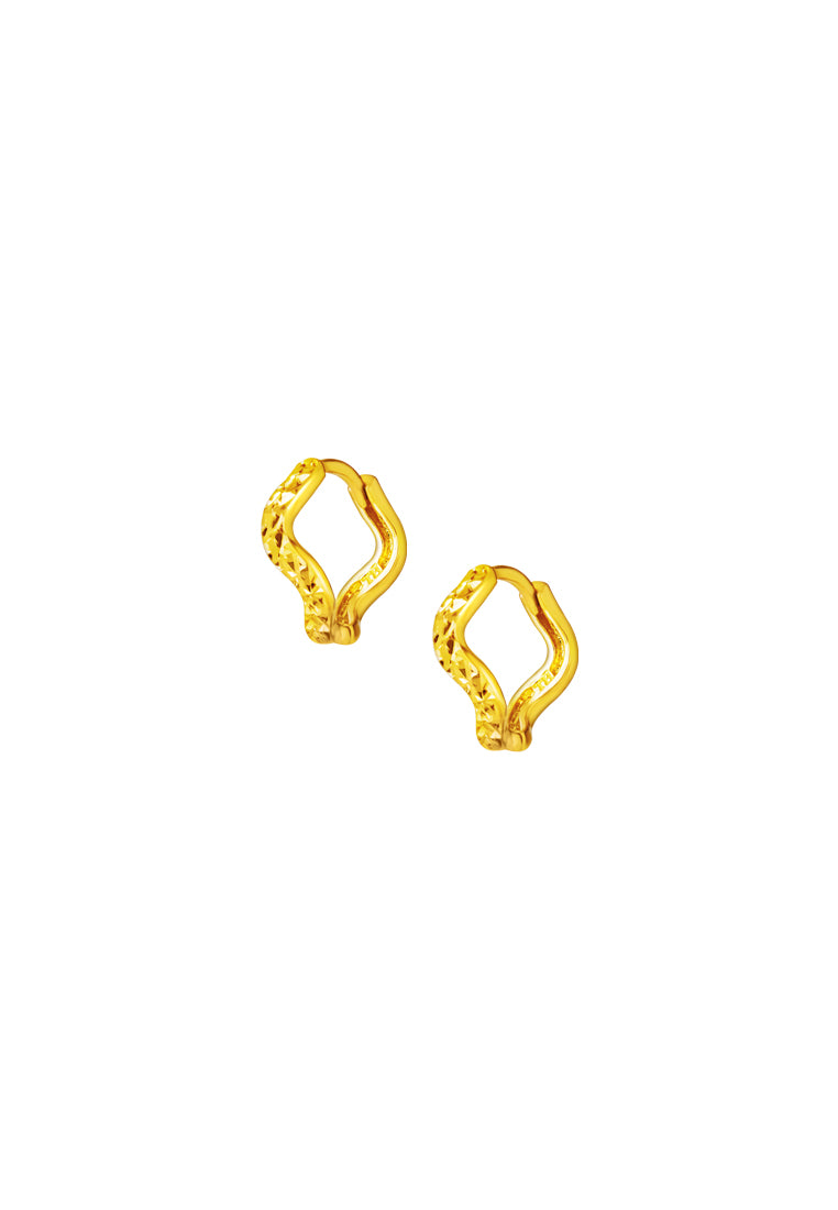 TOMEI Curvy Loop Earrings, Yellow Gold 916