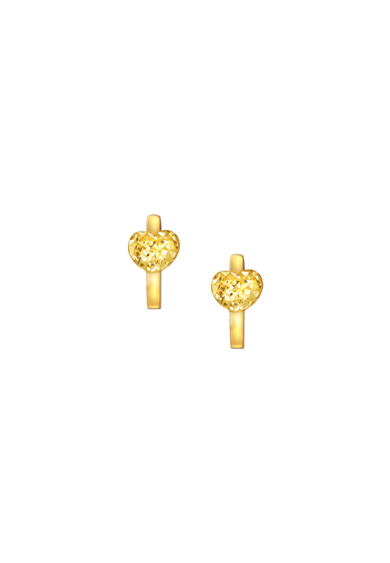 TOMEI [Online Exclusive] Heart Loop Earrings, Yellow Gold 916